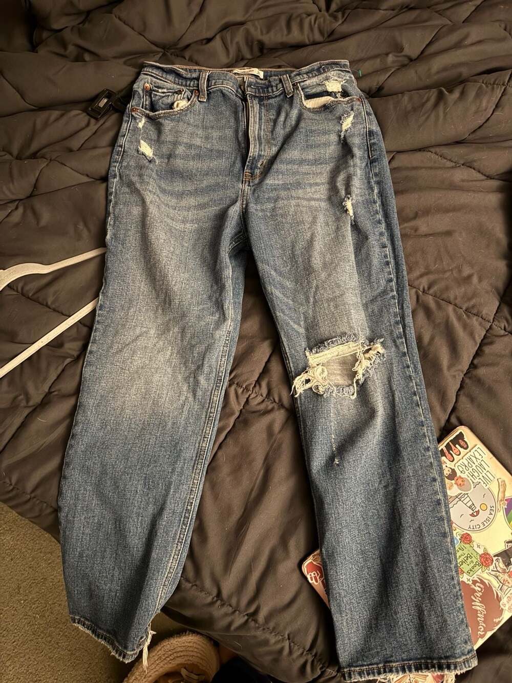Abercrombie & Fitch Curve Love Ultra High Rise Ankle Straight Jeans